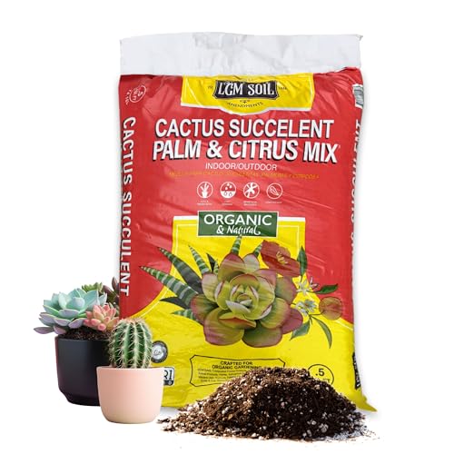 LGM Cactus & Succulent Palm & Citrus Mix, Ideal Potting Soil for Indoor & Outdoor Plants, (.5 Cu Ft.)