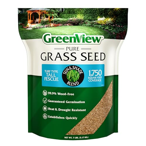 GreenView Pure Grass Seed Turf Type Tall Fescue Sun & Shade Blend, 20 lb. Bag – Covers up to 5,000 sq. ft.