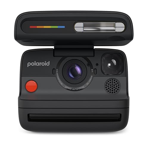 Polaroid Flip Instant Camera + Color Film Bundle (16 Photos Included) - Black (6565) - Hyperfocal 4-Lens System, Sonar autofocus, and Sence Analysis with Bluetooth paired Companion app