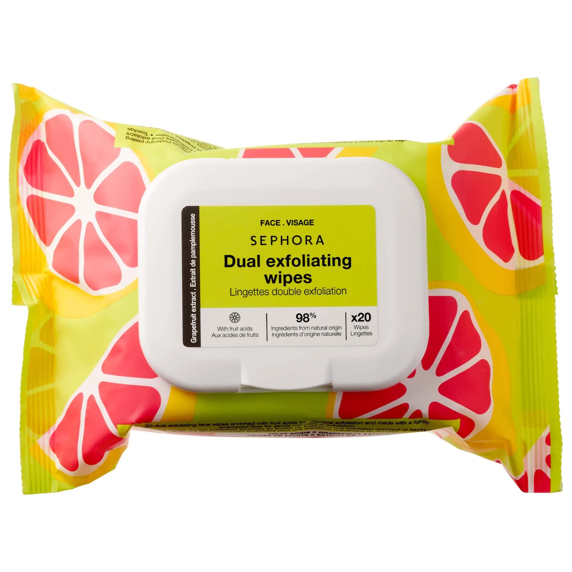 SEPHORA COLLECTION Cleansing + Exfoliating Wipes - Grapefruit