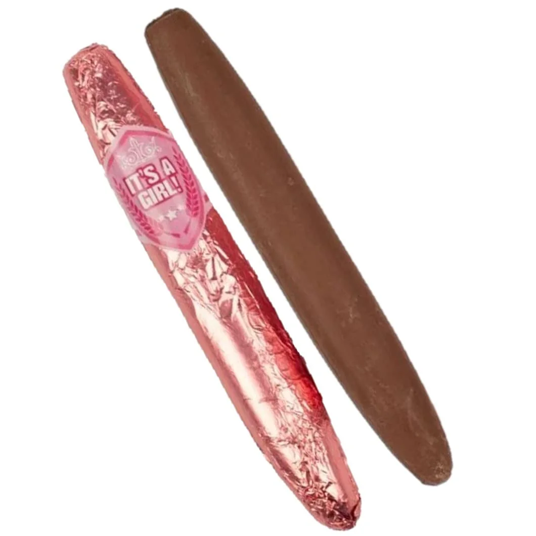 Baby Shower It's A Girl! Belgian Milk Chocolate Celebration Sticks | Box of 10 | Pack of 2 (20 Total) (Girl)