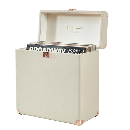 arkrocket Artemis Vinyl Record Storage and Carrying Case, Fits all Standard Records - 33 1/3, 45 and 78 RPM, Holds 30 Albums, Perfect for your Treasured Record Collection (Flora Engraved)