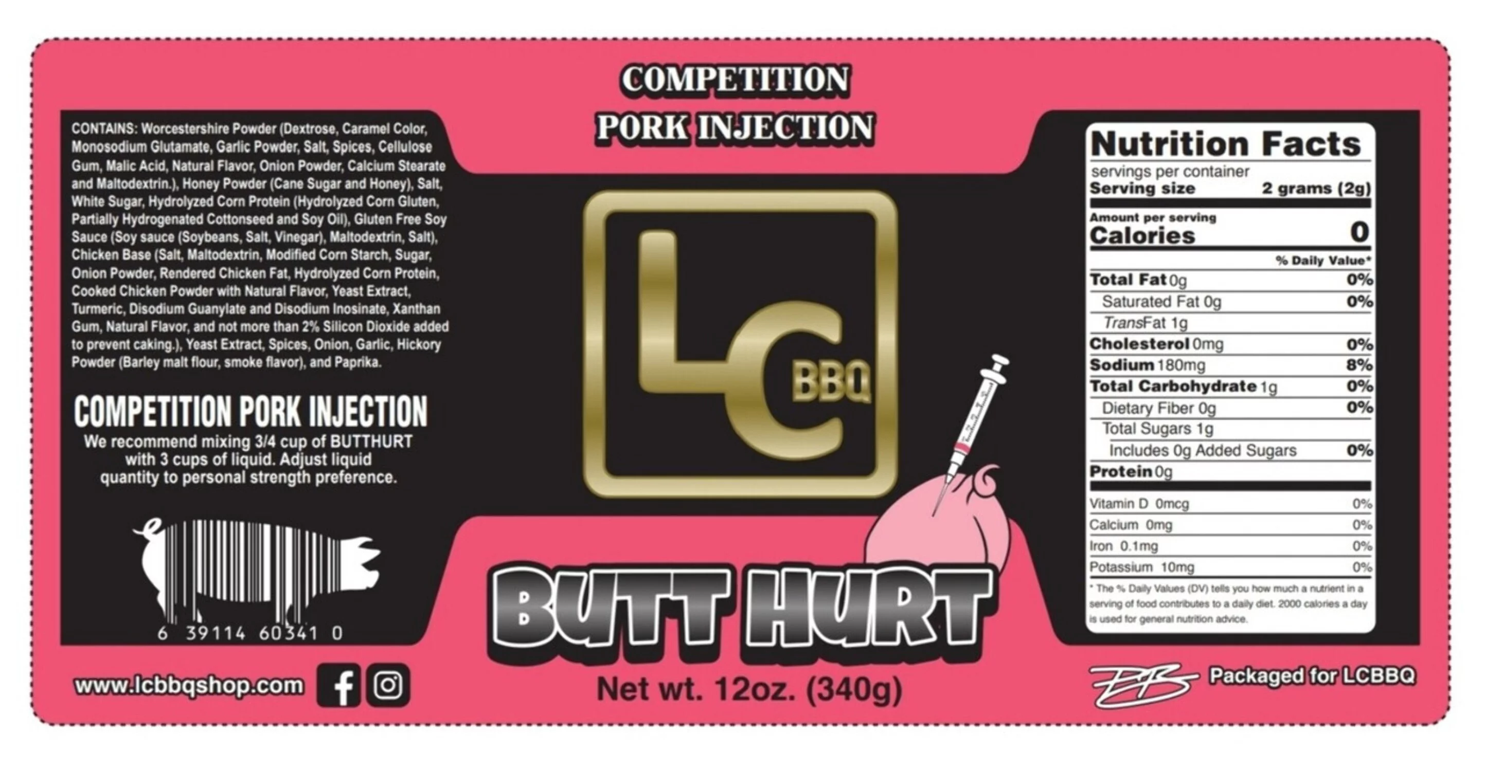 LC BBQ Butt Hurt Competition Pork Injection
