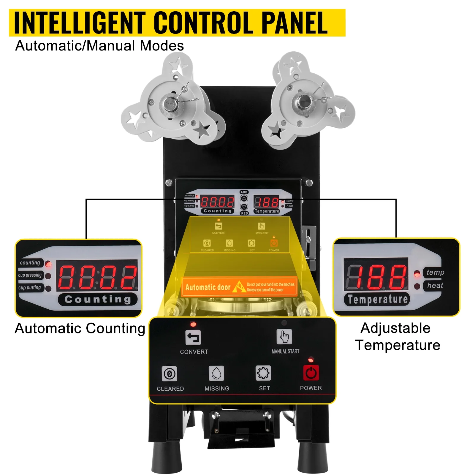 BENTISM F1 420W Fully Automatic Cup Sealing Machine Coffee Bubble Boba Tea Milk