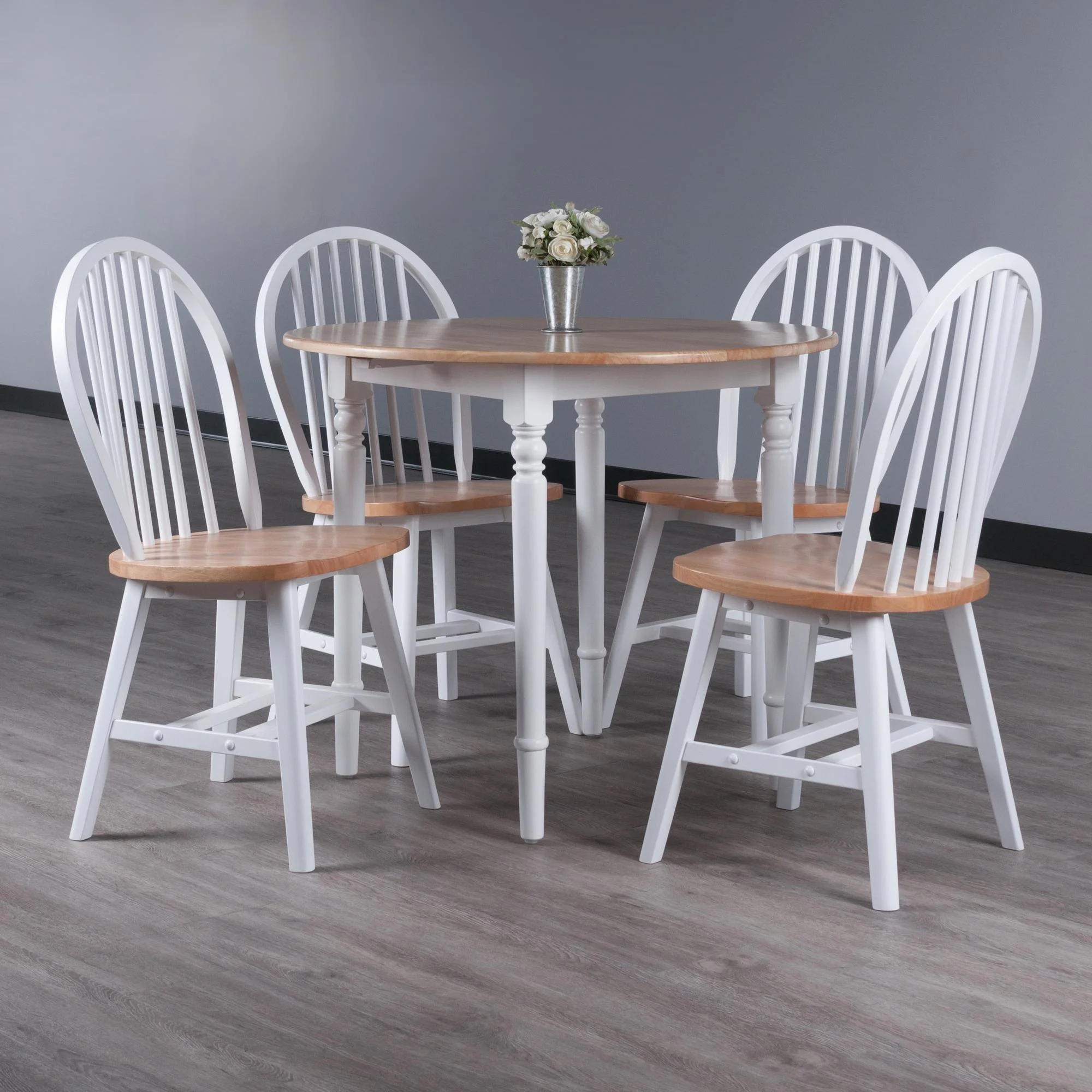 Contemporary Home Living Drop Leaf Dining Table with Chairs - 36