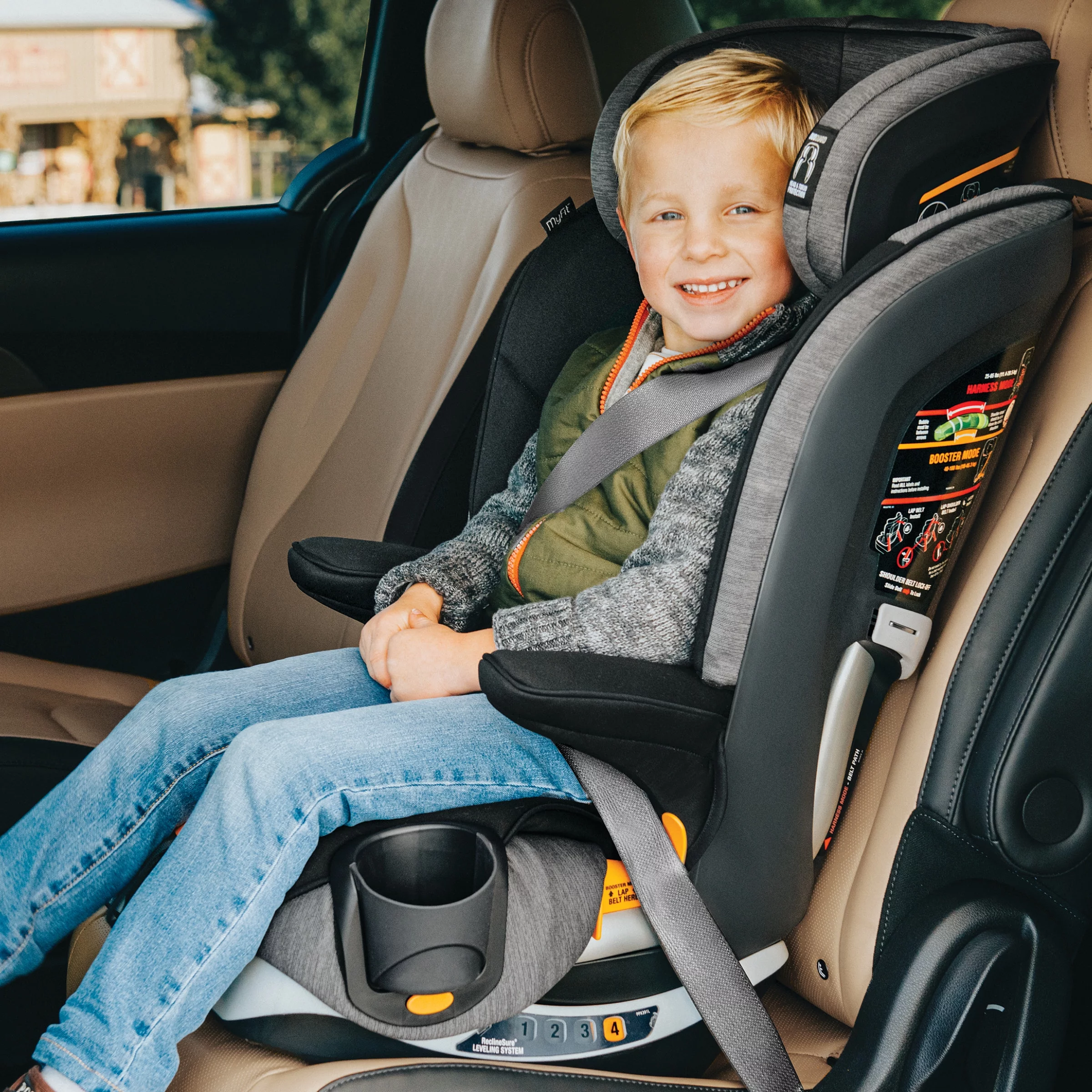 Chicco MyFit ClearTex Harness + Booster Car Seat - Shadow (Black)