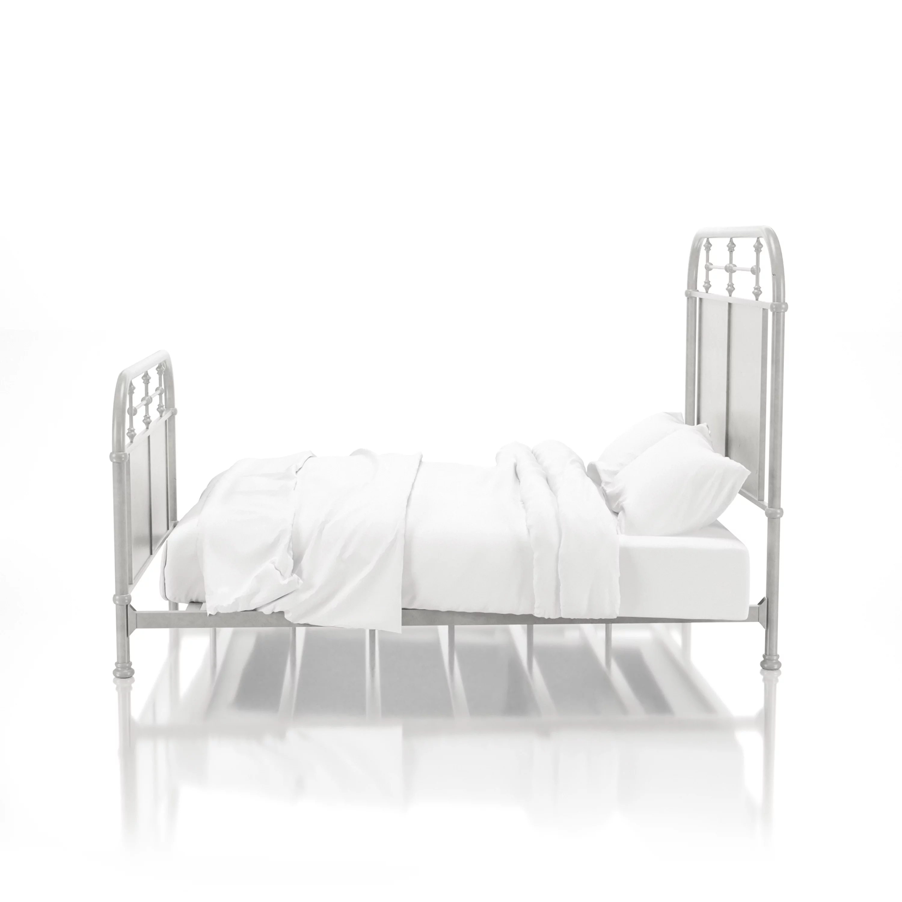 Furniture of America Staley Industrial Metal Bed, California King, White