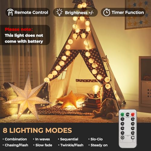 24 Inch Paper Star Lantern with 8 Mode 60 LEDs Firework Fairy Lights, 7 Point Foldable, Hollow Out Star Hanging Decoration for Indoor Outdoor Room Wedding Christmas - 1 Pack
