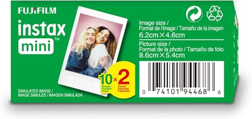 Fujifilm Instax Mini Link 2 Instant Smartphone Printer (Clay White) and Fujifilm Instax Mini Twin Film Pack (40 Exposures) Bundle