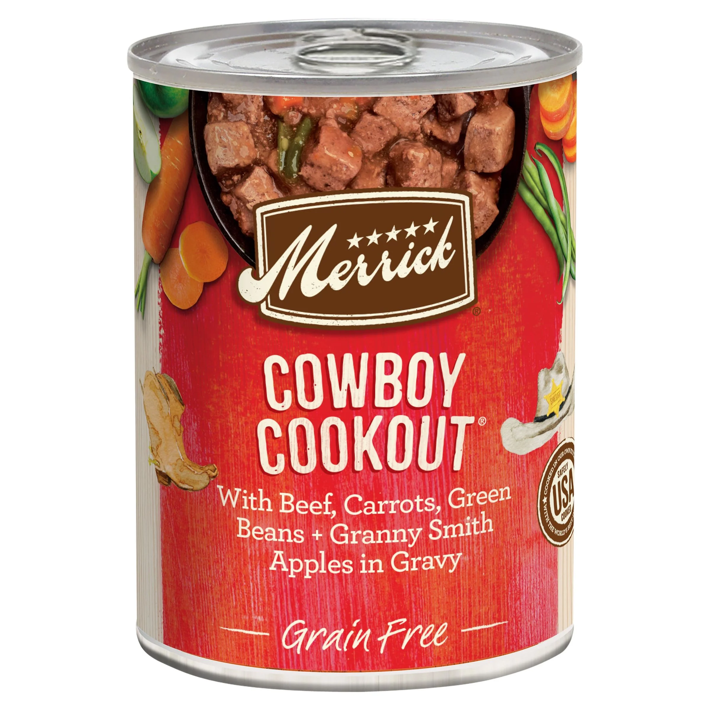 (12 Pack) Merrick Grain Free Wet Dog Food, Cowboy Cookout Canned Dog Food, 12.7 oz Cans
