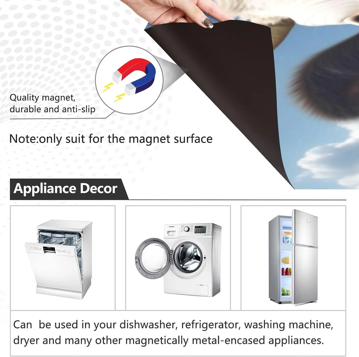 SKYSONIC Grassland Cow Magnetic Dishwasher Sticker,Kitchen Decor Magnetic Cover Sticker for Household Appliances Washing Machine Refrigerator 23x26in