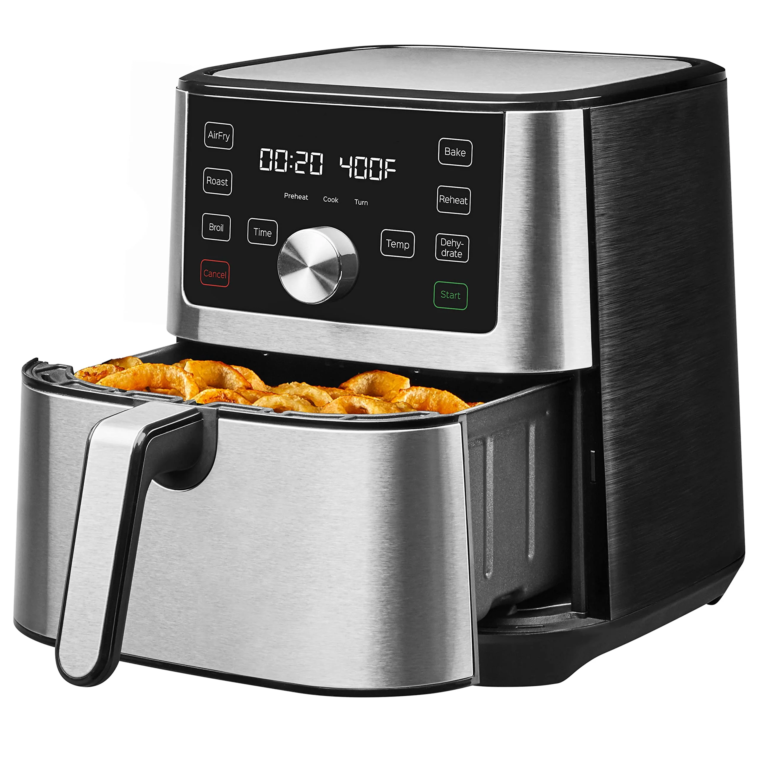 Vortex Plus 6QT XL Air Fryer, 6-in-1, Broils, Dehydrates, Crisps, Roasts, Reheats, Bakes for Quick Easy Meals, 100+ In-App Recipes, Dishwasher-Safe, from the Makers of Instant Pot, Black