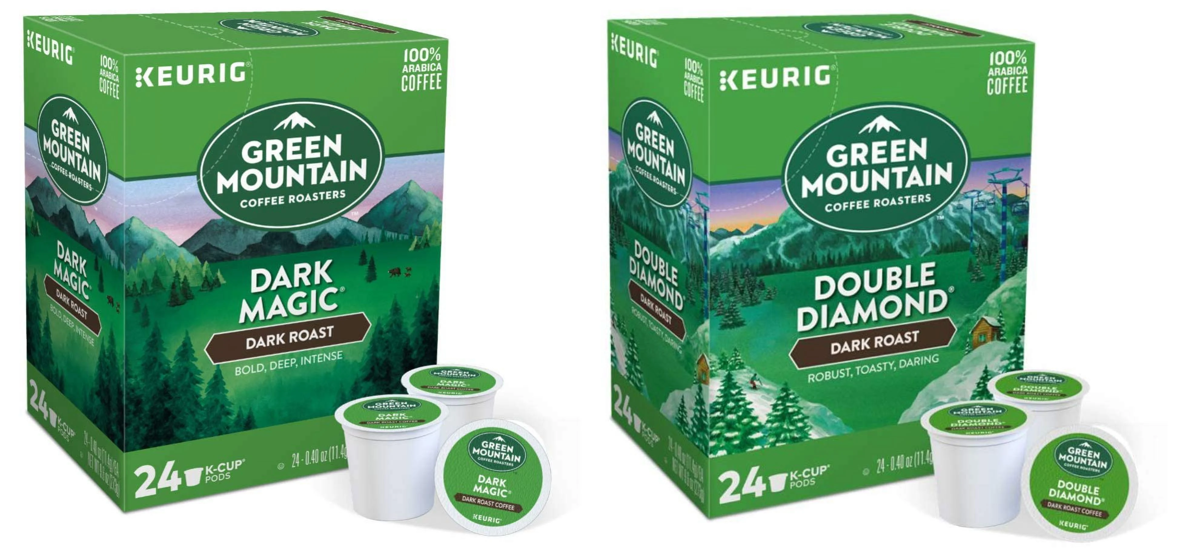 Green Mountain Coffee -- Dark Magic & Double Black Diamond -- Extra Bold Variety Pack 48 K-Cups For Keurig Brewers
