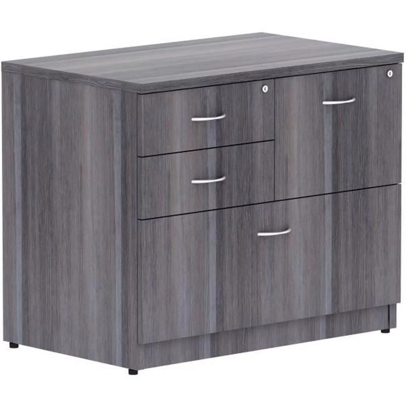 2 Box & 1 File Weathered Charcoal Laminate 4-Drawer Lateral File