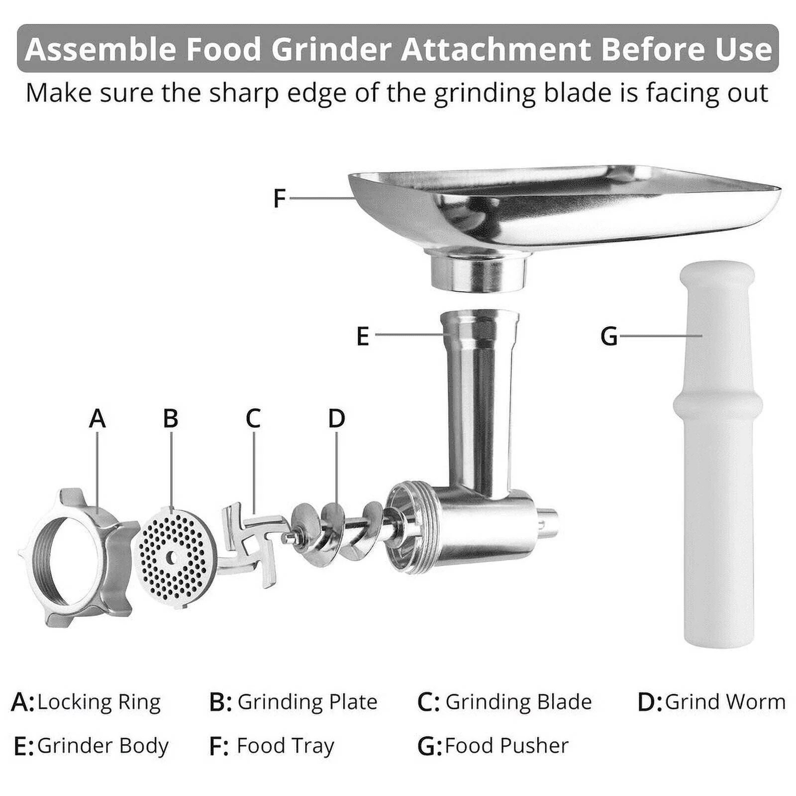 KingFurt Easy to Install and Remove Stainless Steel Kitchen Assistant Sausage Stuffer Attachment Stand Mixer US