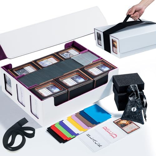 Premium Trading Card Storage Case TCG Deck Box Holds 800+ Sleeved Cards for MTG, YuGiOh, Uno, Sport with Strong Magnet Closure (Black)