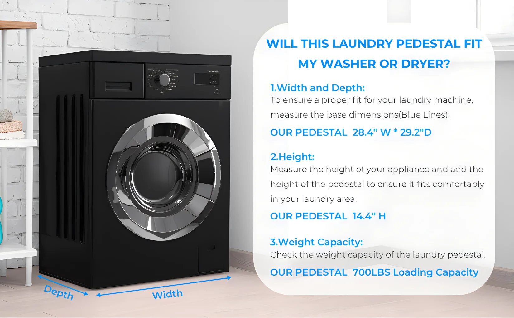 2 Pack Laundry Pedestals 28