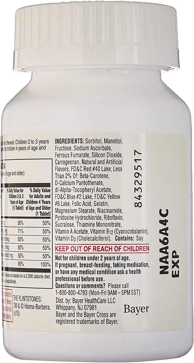 Flintstones Children's Multivitamin with Iron Chewables, 60 ct, 3 pack