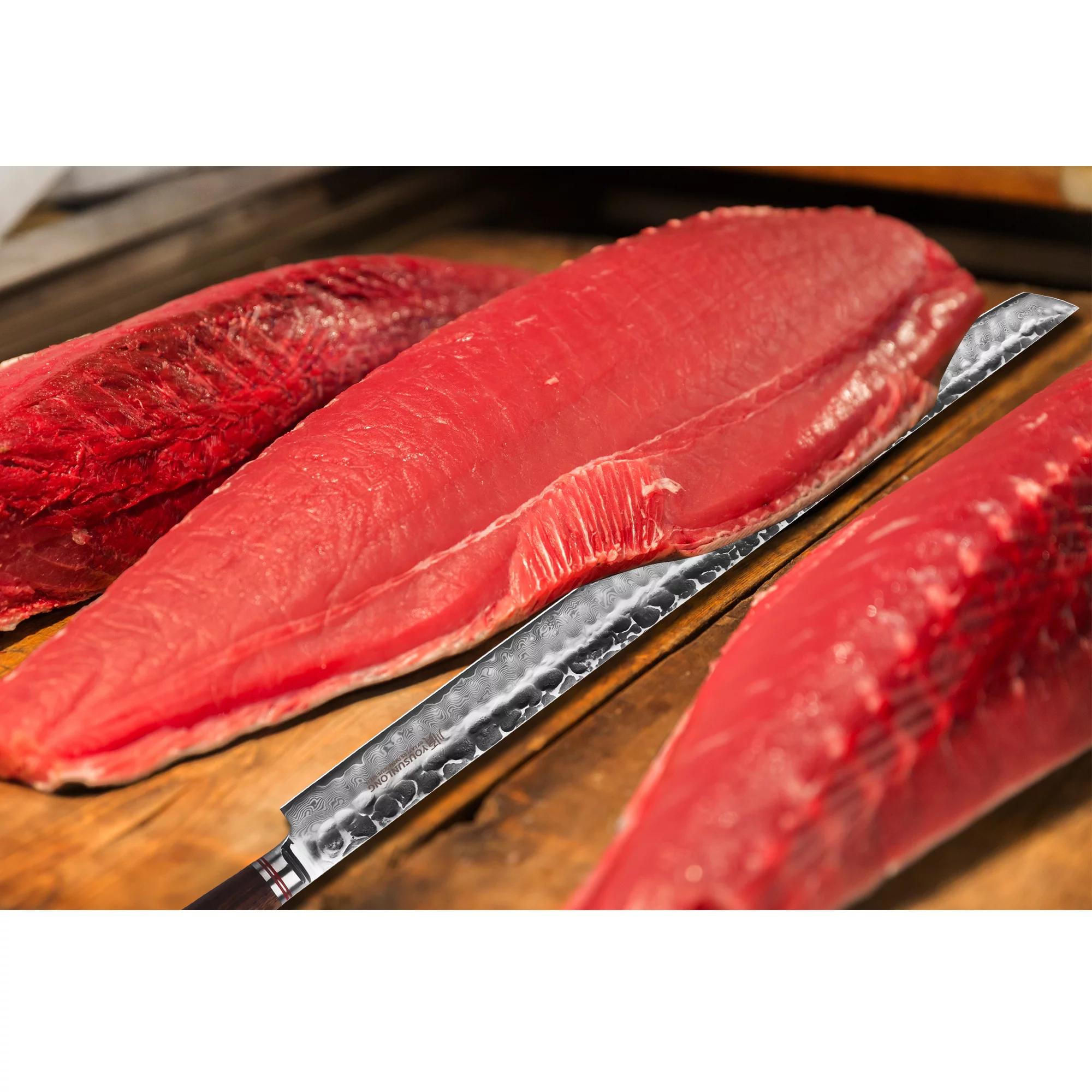 YOUSUNLONG Sakimaru Knife 17 inch - Fillet Knives Damascus Steel Walnut Handle with Leather Sheath