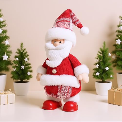 Christmas Santa Red & White Singing & Dancing Santa Claus Festive Home Holiday Decoration for Home, Table, Shelf