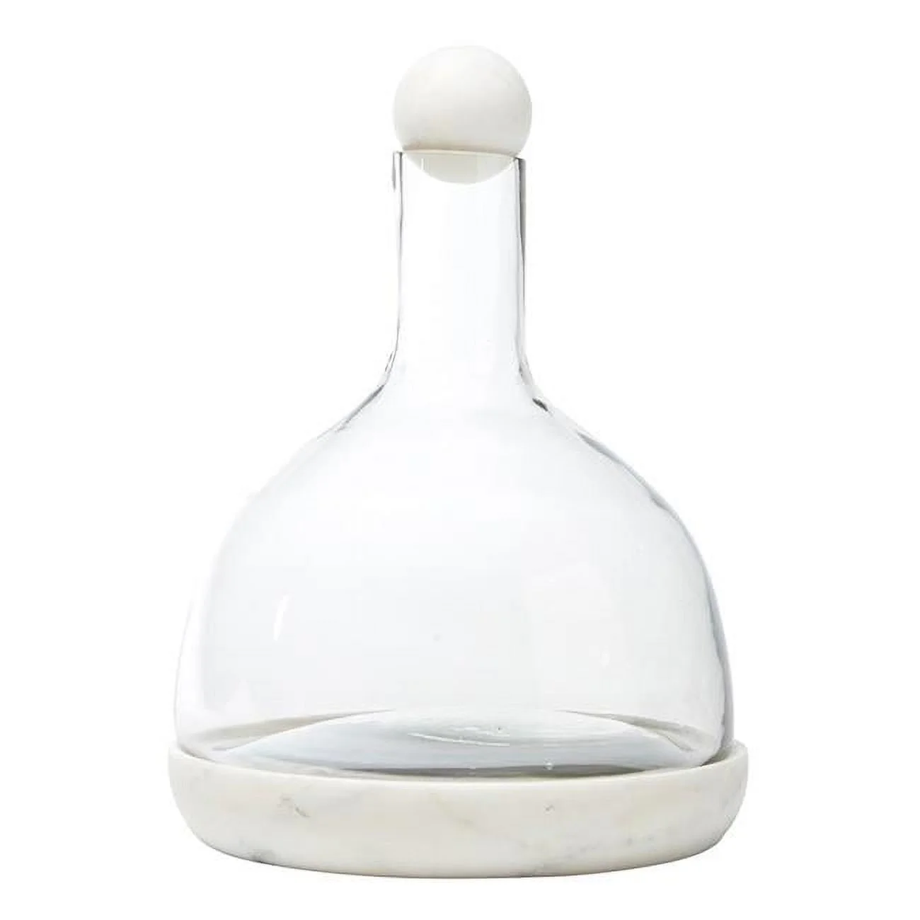 Creative Brands J2479 7.5 x 6 in. Marble & Glass Wine Carafe - White