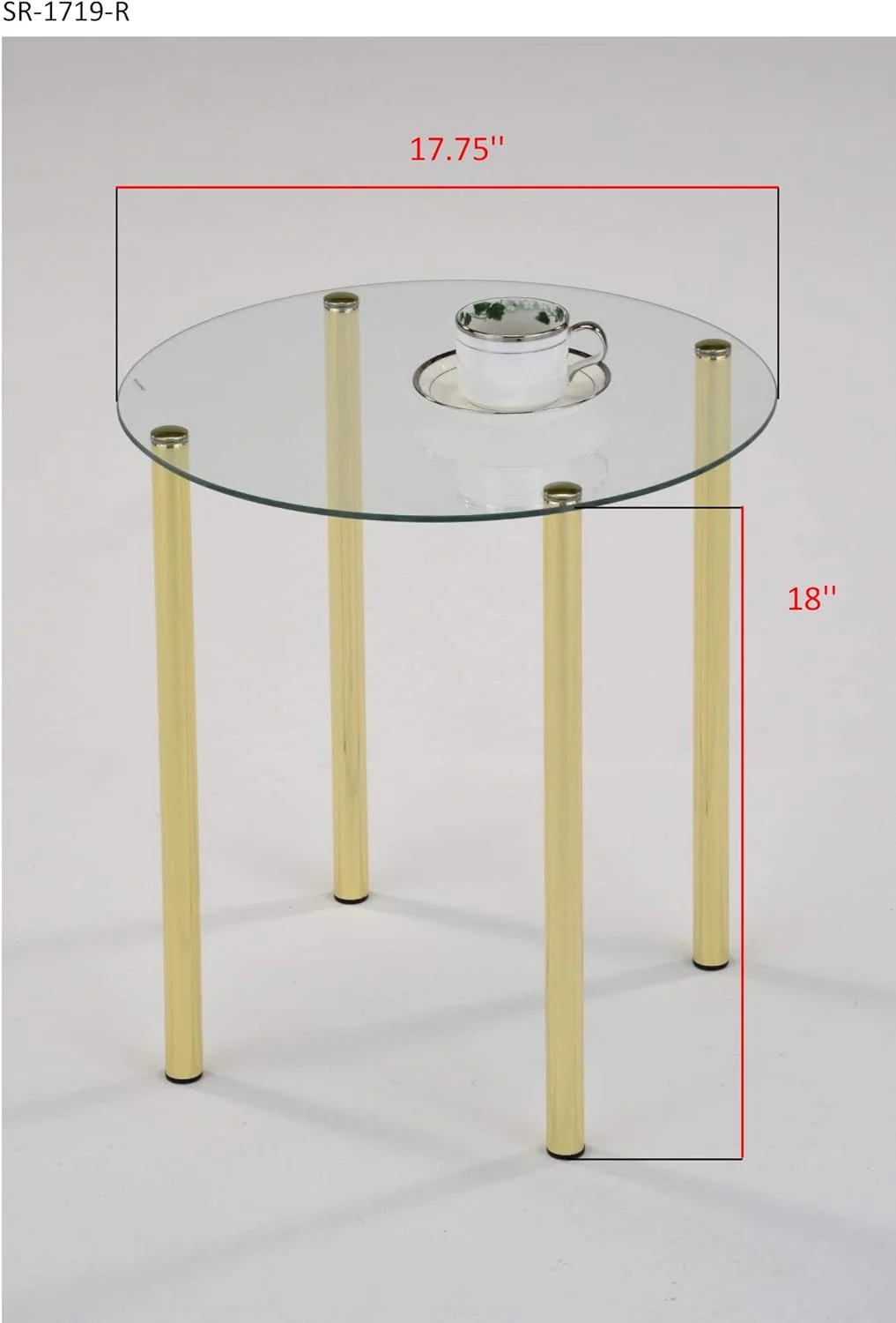 Milnai Round Side End Accent Table, Metal/Glass