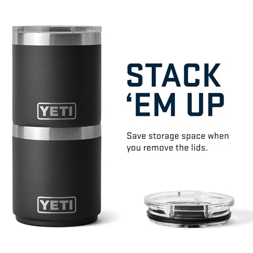 YETI Rambler Lowball, Vacuum Insulated Stainless Steel Stackable Lowball with MagSlider Lid, Stainless Steel, 10 oz (296 ml)