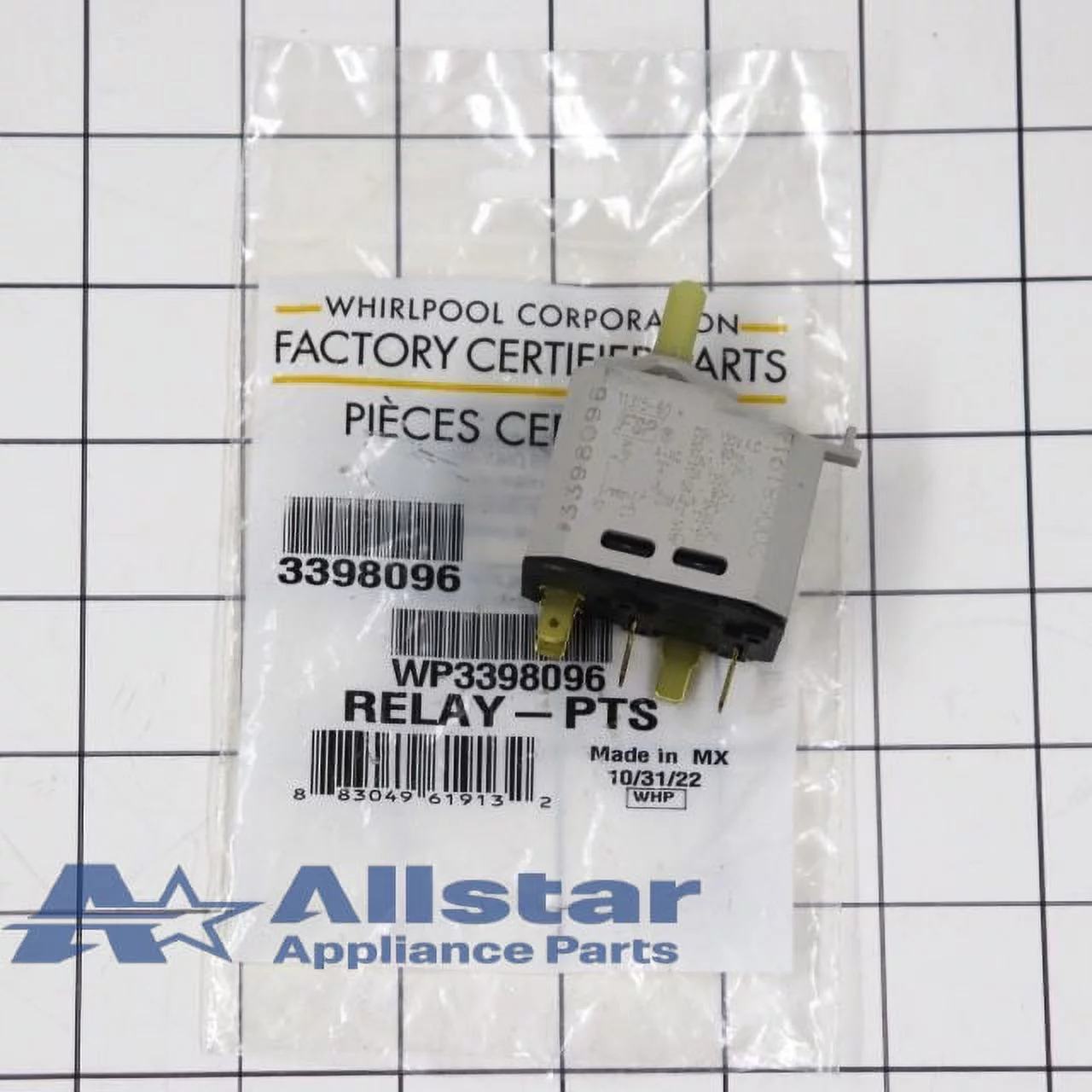 Whirlpool Dryer Push to Start Switch WP3398096