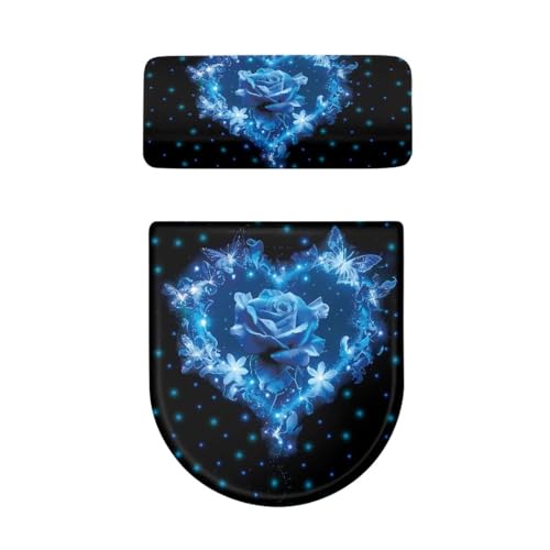 Christmas Bow Bell Toilet Tank Lid Cover and Toilet Seat Lid Cover 2 Pcs Set Toilets Covers with Elastic Cloth Fits Most Toilets Tanks & Lids