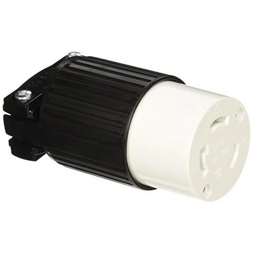 l630c arrow safety grip grounded polarized lock electrical connector, 250 vac, white