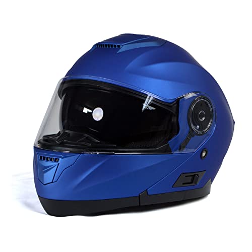 Milwaukee Helmets MPH9818DOT Breeze Blue Advanced Motorcycle Modular Helmet Biker w/Drop Down Visor - Medium