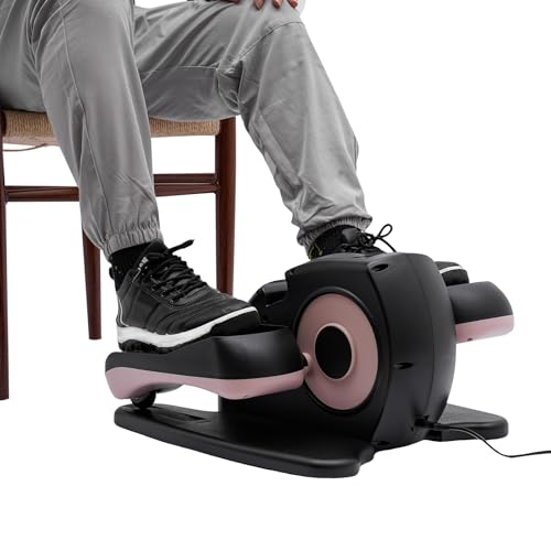 Electric Ellipse Leg Exerciser, Under Desk Elliptical Machine with Remote & LCD Monitor, Portable Trainer Electric Seated for Home Office