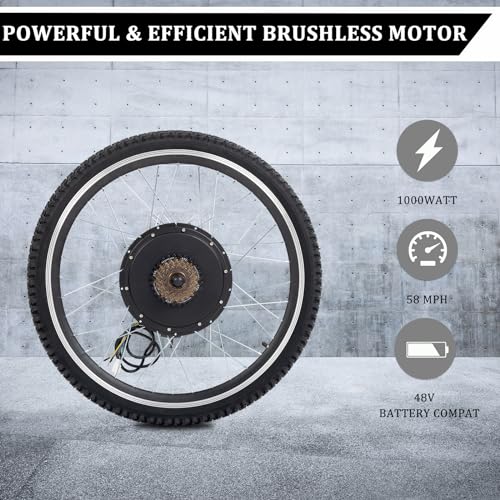 Ktaxon Electric Bike Conversion Kit, 48V 1000W Ebike Conversion Kit, 26