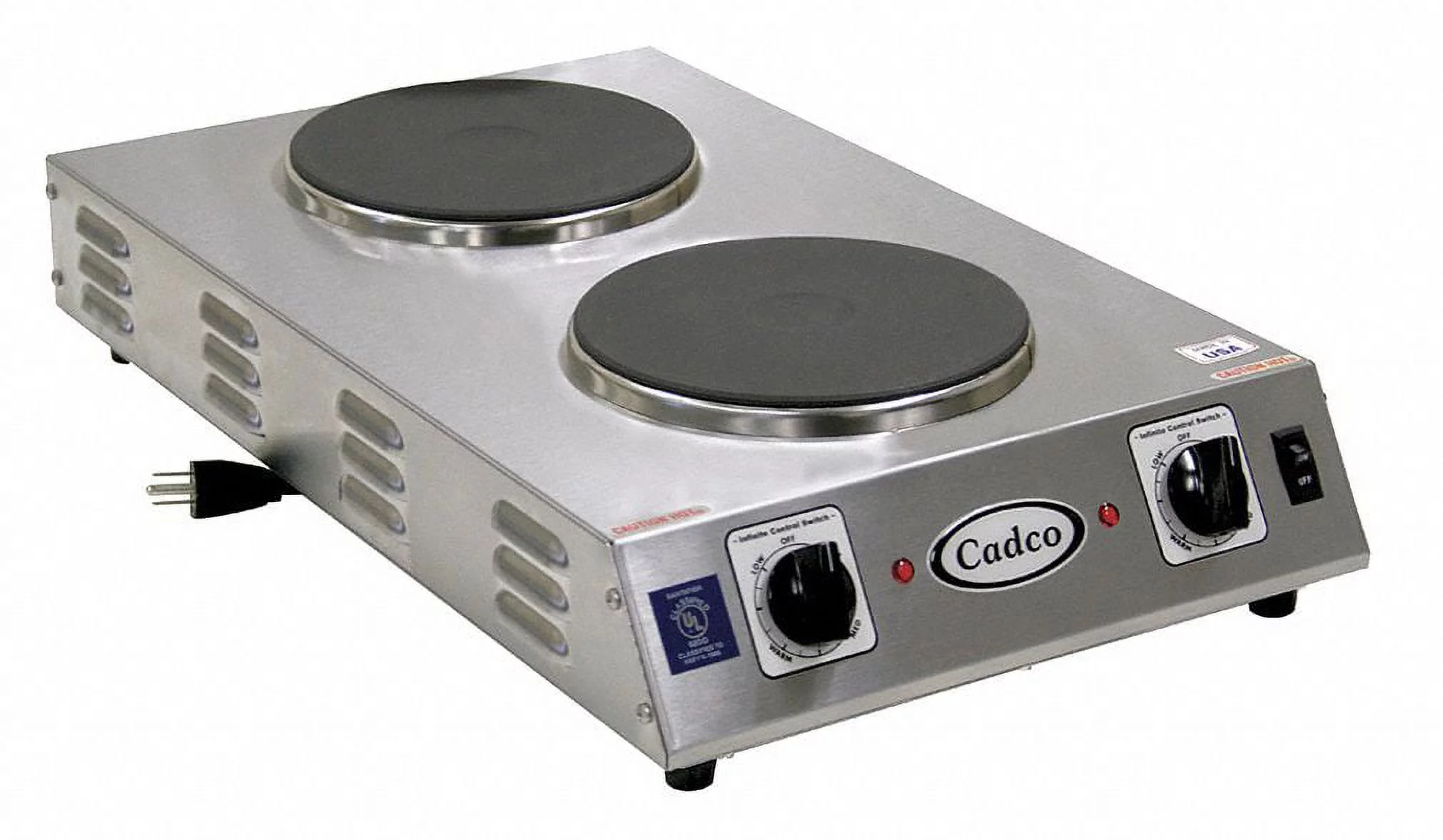Cadco - CDR-2CFB - Cast Iron Double Space Saver Hot Plate - 120V/1,800W