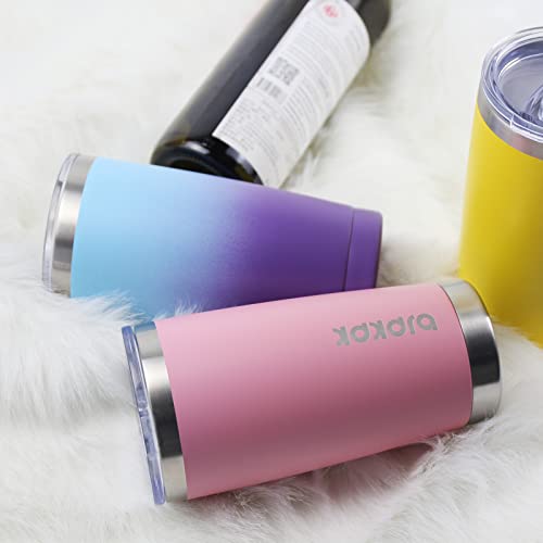 BJPKPK Insulated Tumbler 20 oz Stainless Steel Coffee Travel Thermal Cup With lids And Straws,Light Pink