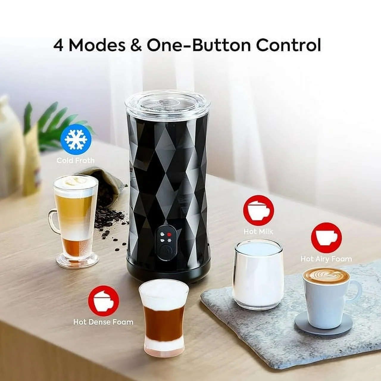 240ML 8.1 oz Electric Milk Frother, Milk Steamer, Automatic Stainless Steel Foam Maker with Hot &Cold Milk Functionality