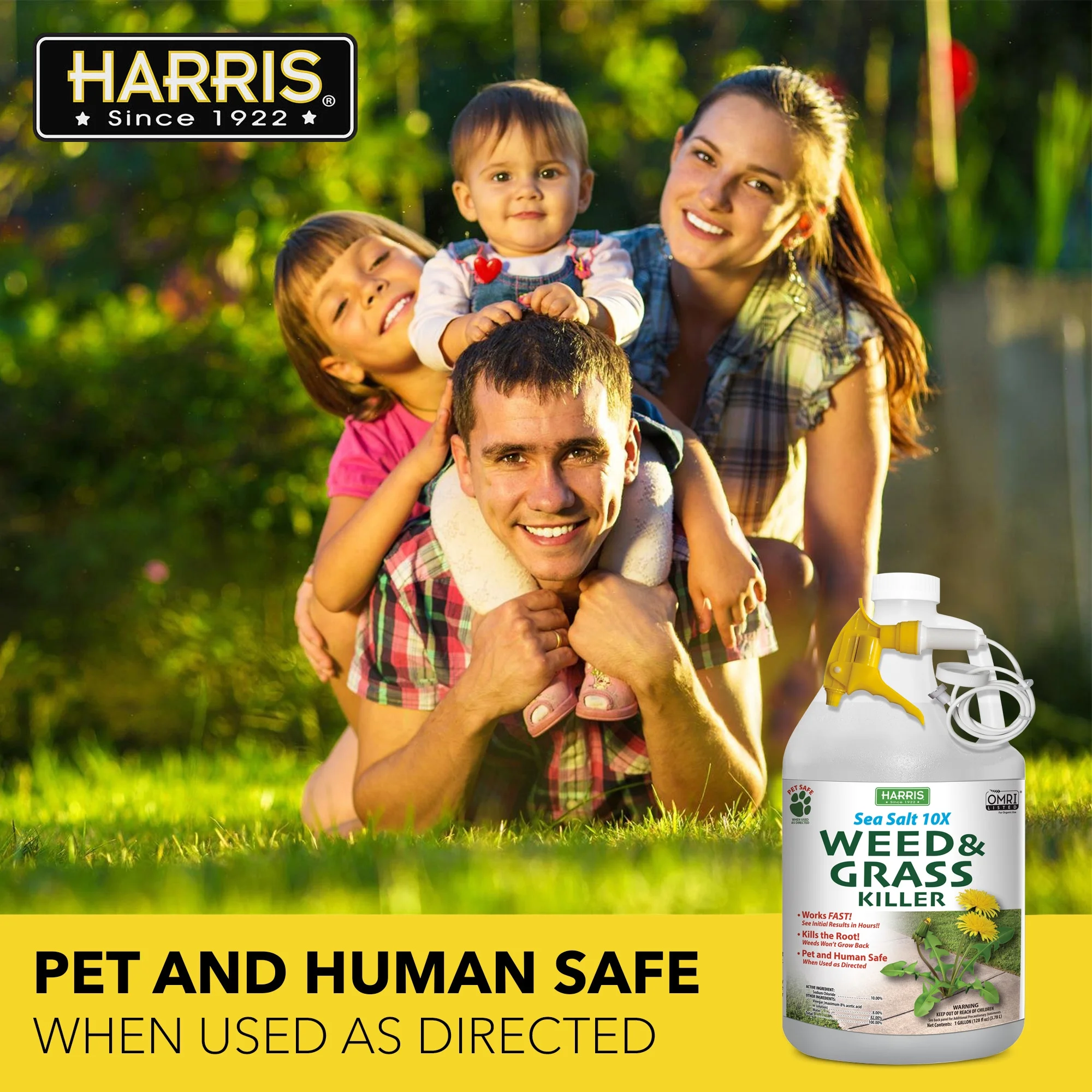 Harris Sea Salt 10X Weed & Grass Killer, 128 oz.