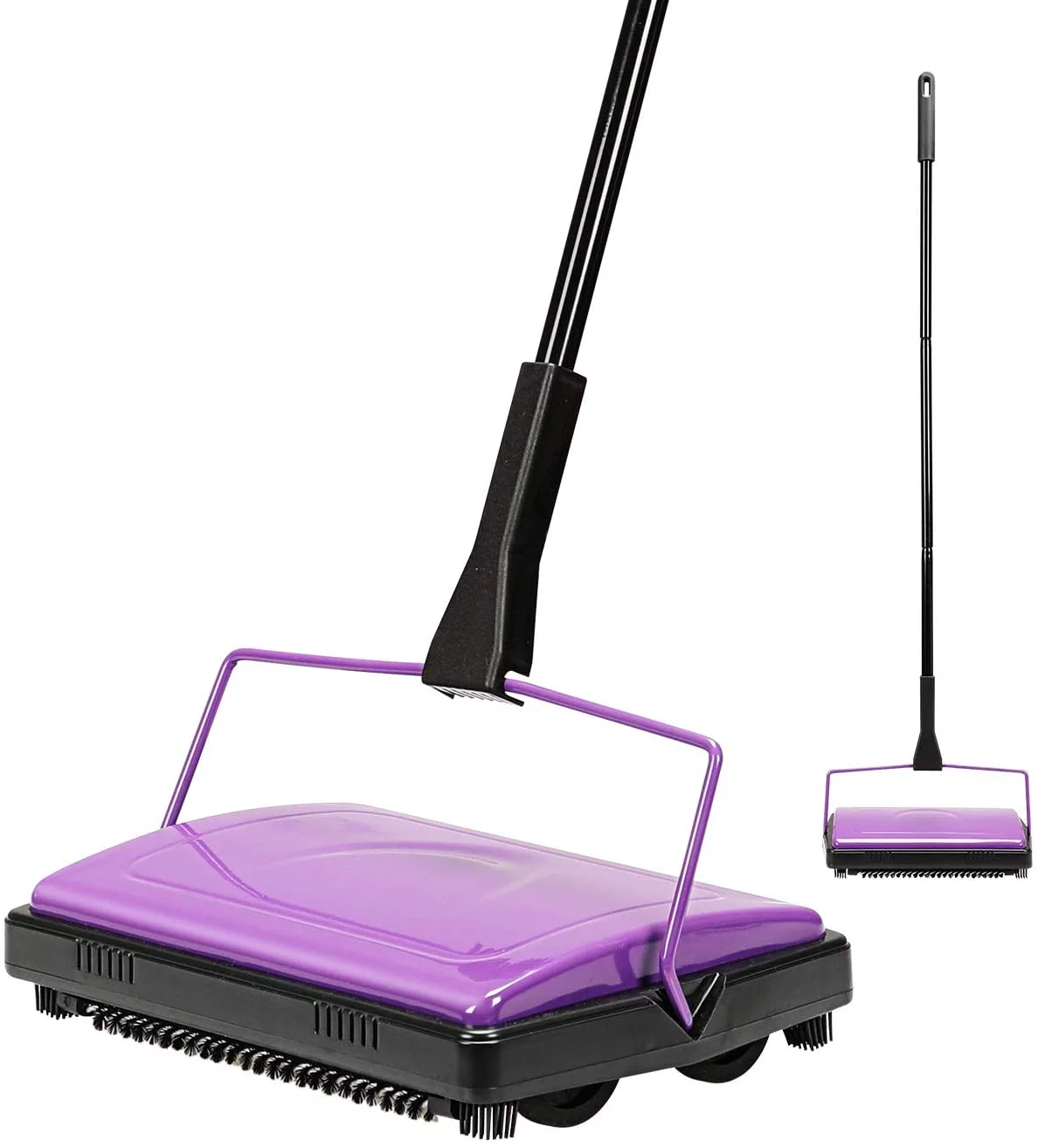Eyliden Carpet Sweeper Cleaner for Home Office Low Carpets Rugs Undercoat Carpets Pet Hair Dust Scraps Paper Small Rubbish Cleaning with a Brush Purple