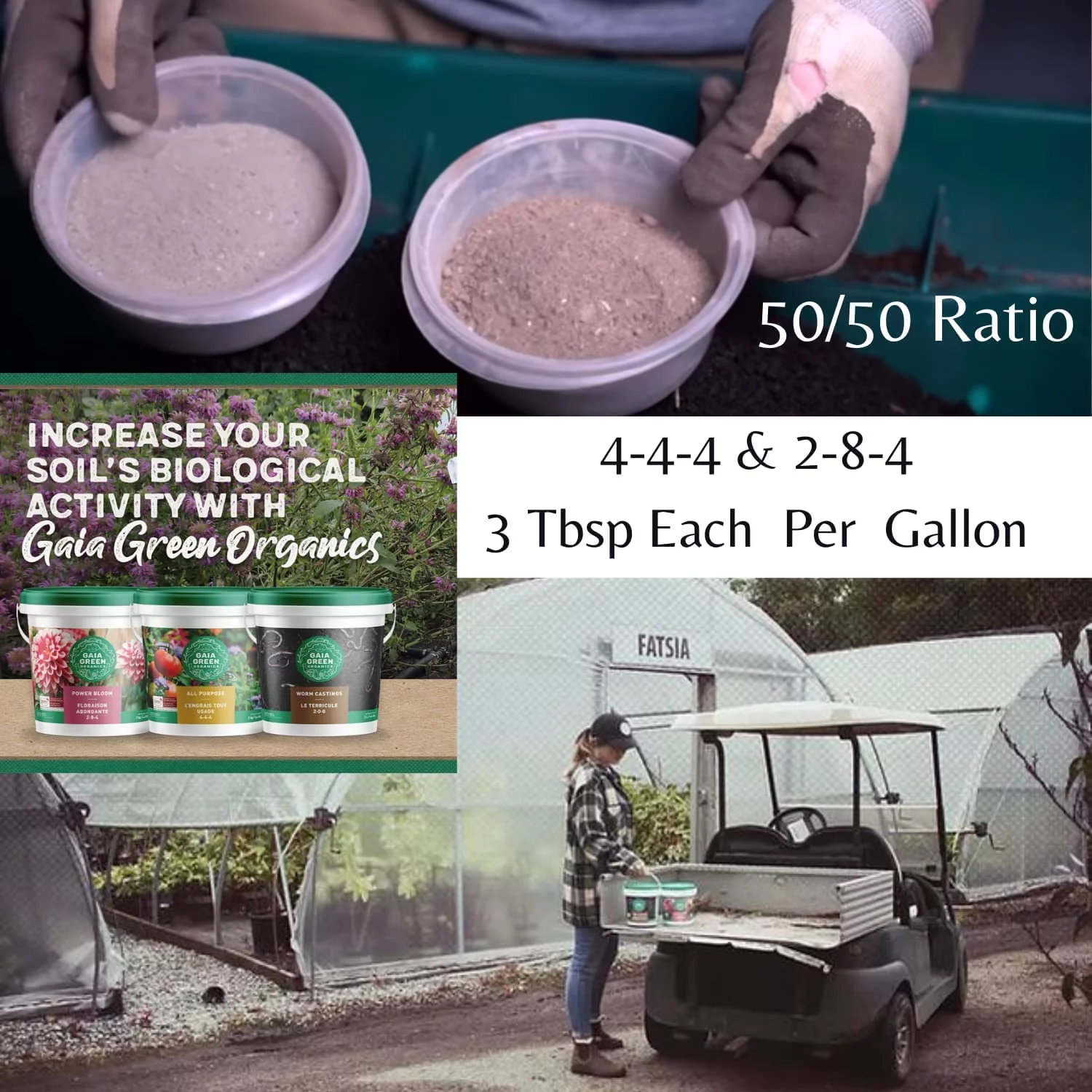 Gaia Green Bundle 2-8-4 Power Bloom and 4-4-4 All Purpose Organic Fertilizer Plant nutrients (2kg tubs)