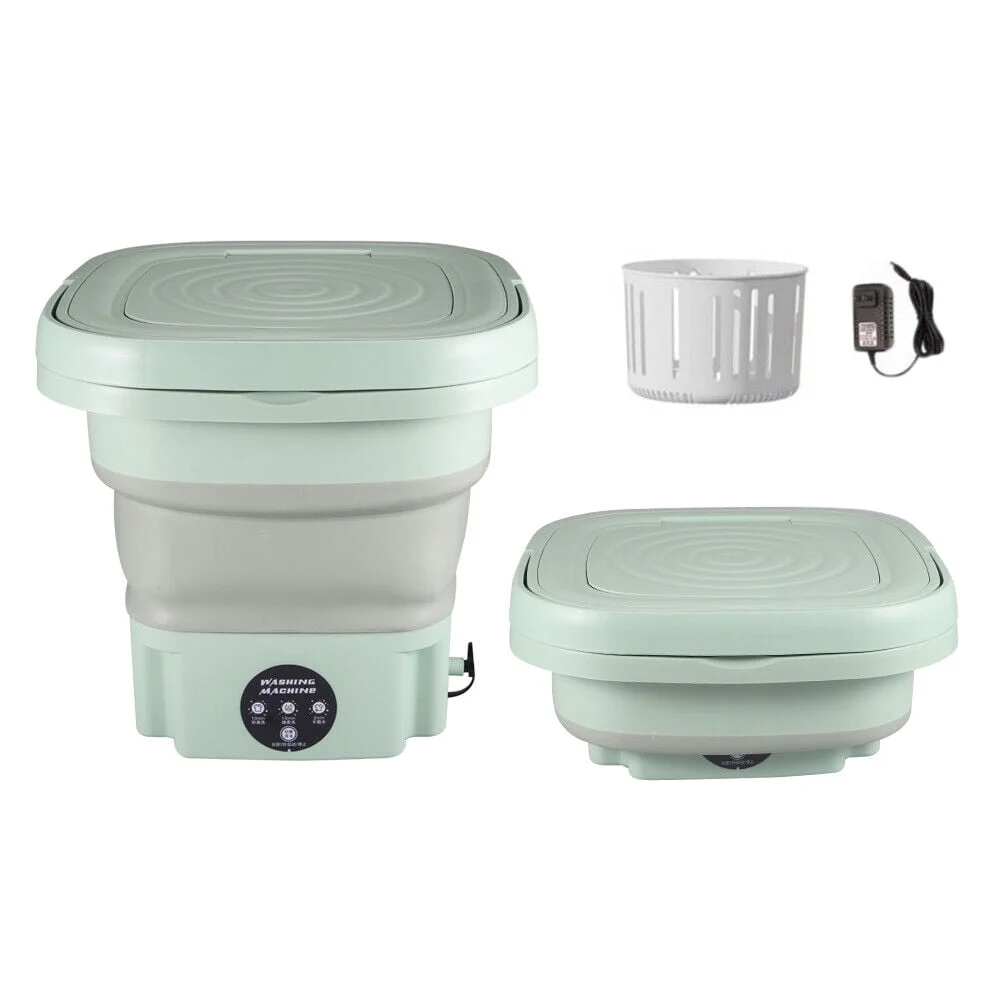 Mini Laundry Washer with Foldable Design - 8L Capacity, Sterilization, and Drying
