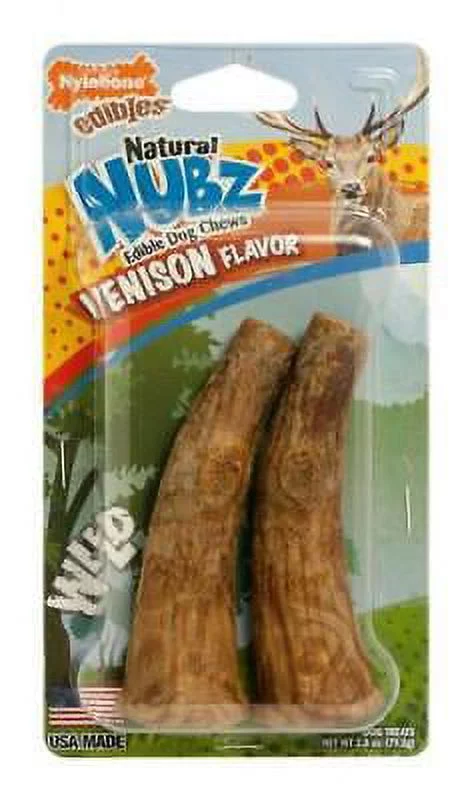 2Pc Nylabone Nubz Venison Bone For Dogs 4.3 in. 2 pk