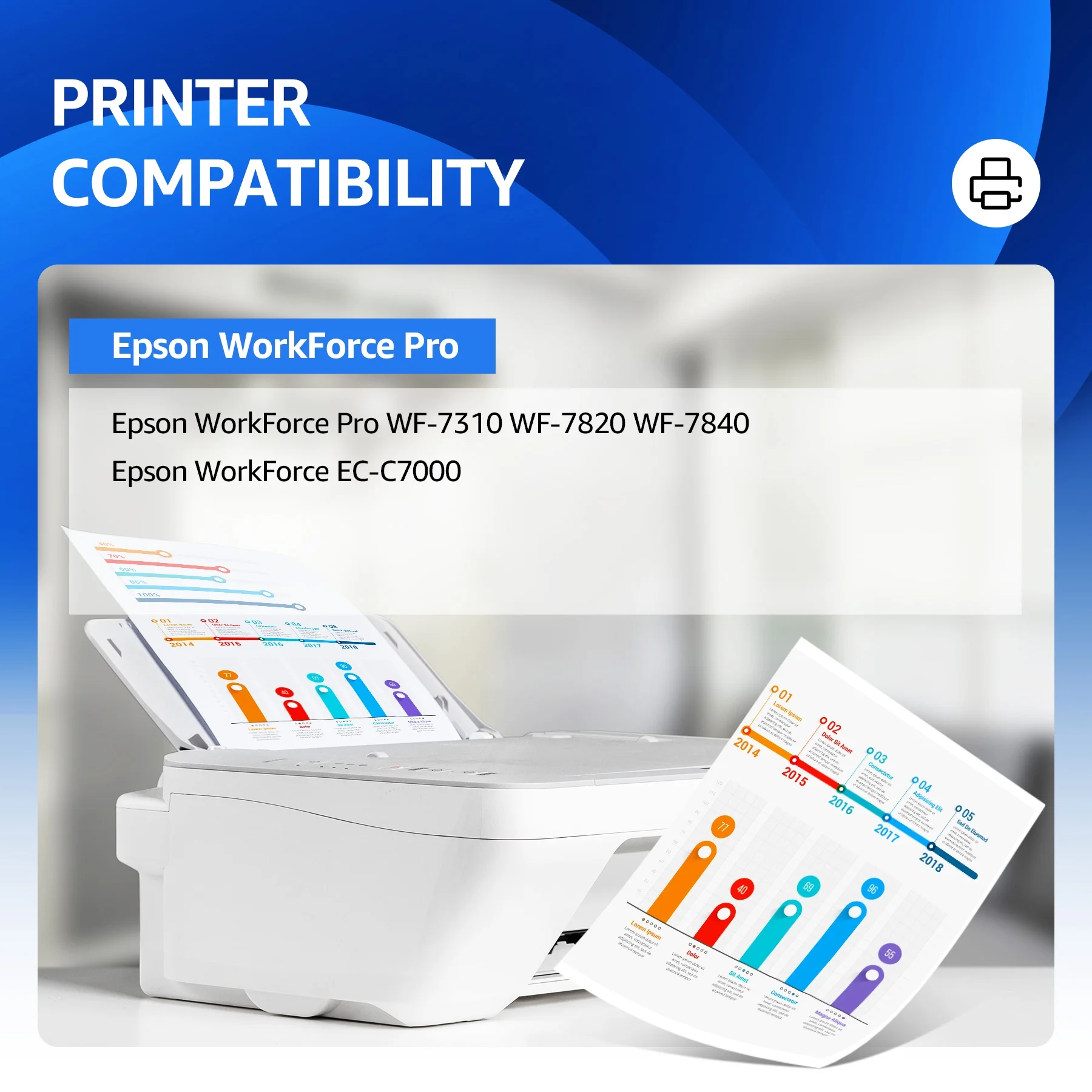 812XL Ink for Epson T812XL 812XL Ultra High-Yield Ink 1100 Page-Yield 812 XL to work with Epson Workforce Pro WF-7820 WF-7840 WF-7310 EC-C7000 Printer (3 black)