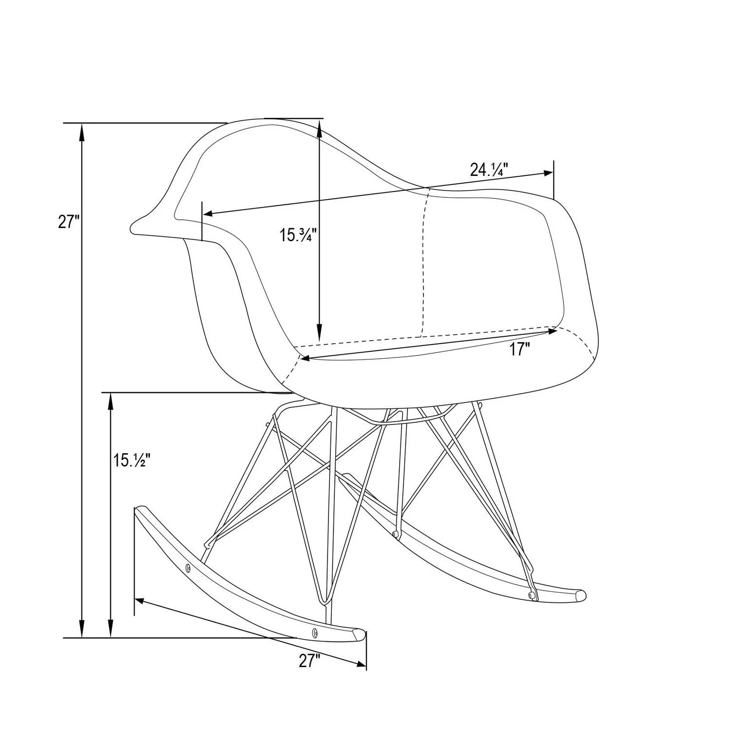 Maykoosh Southwestern Sensibilities Fabric Eiffel Rocking Chair