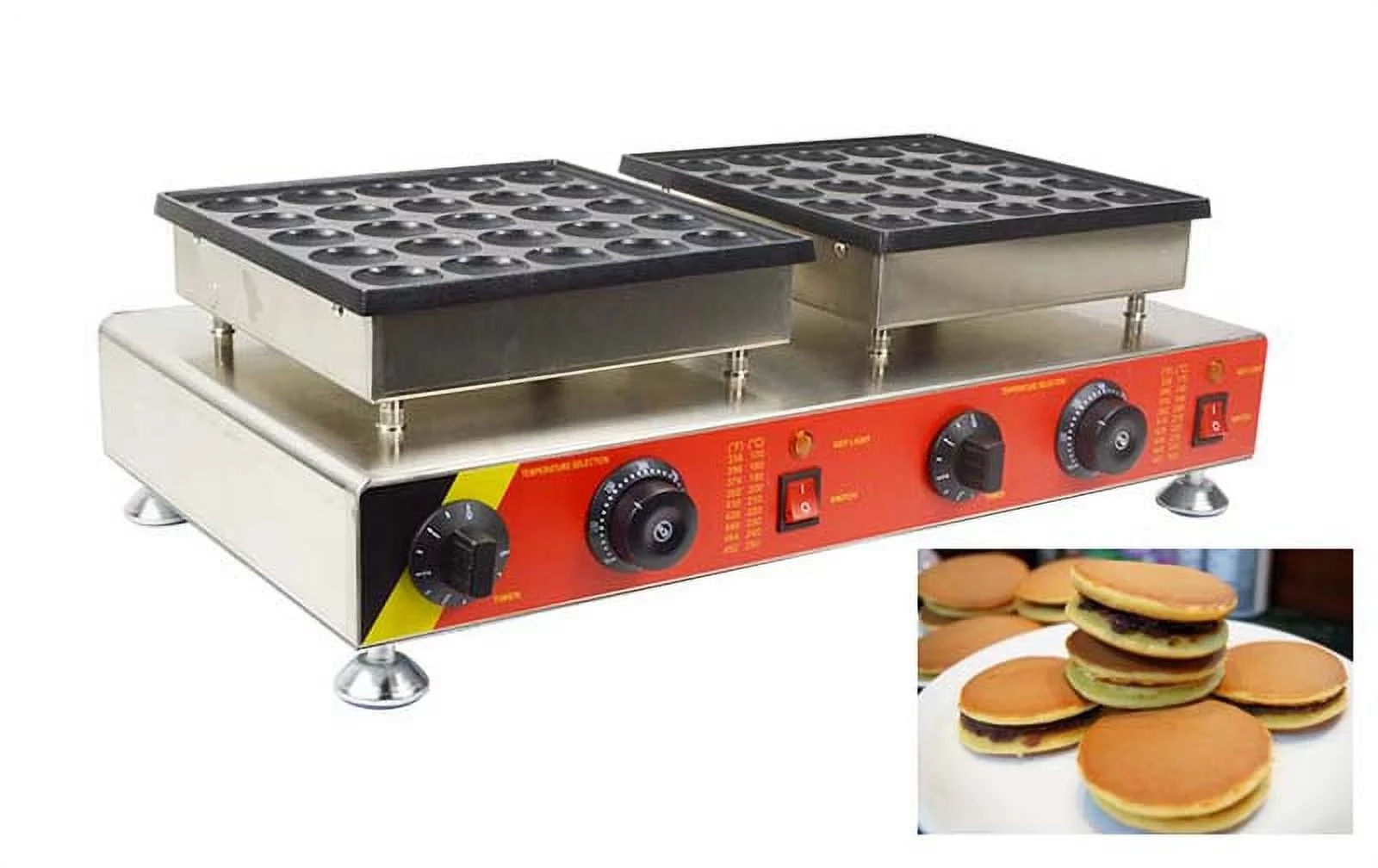 INTBUYING 50Holes Commercial Electric Mini Dutch Pancake Waffle Maker Iron Baker Home Kitchen