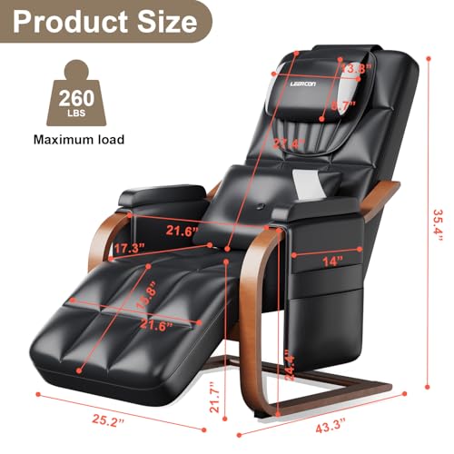 Massage Chair Full Body, L-Track 4D Zero Gravity Shiatsu Heating Massage Recliner Chair,PU Leather,Adjustable Footrest for Study, Office, Living Room，Assembly Required
