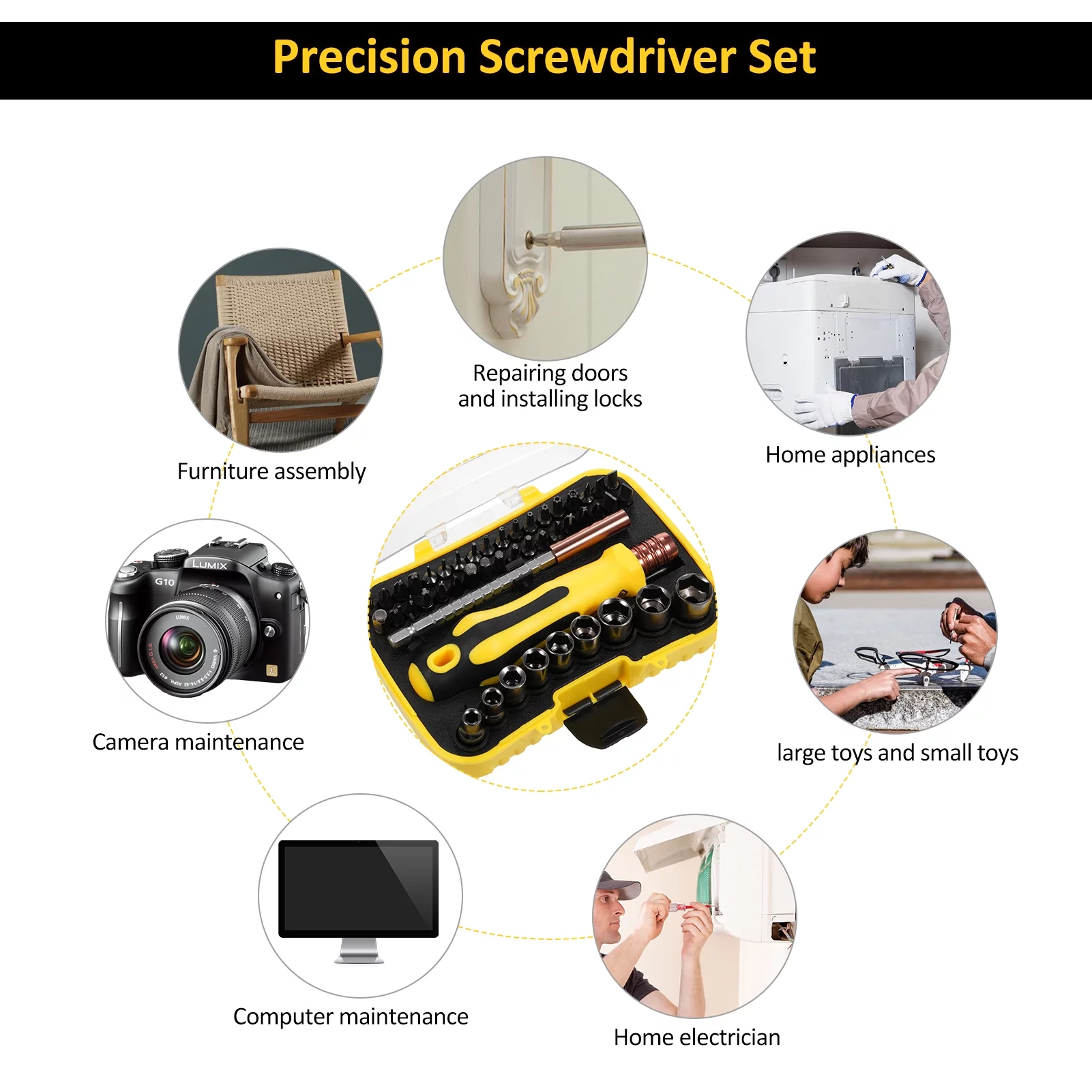 moobody Socket Wrench Screwdriver Set Multi-Purpose Screwdriver Set Multifunction Combination Screwdriver Kit Multi-Bit Set Multi Screwdriver Tool Home Appliance Kit