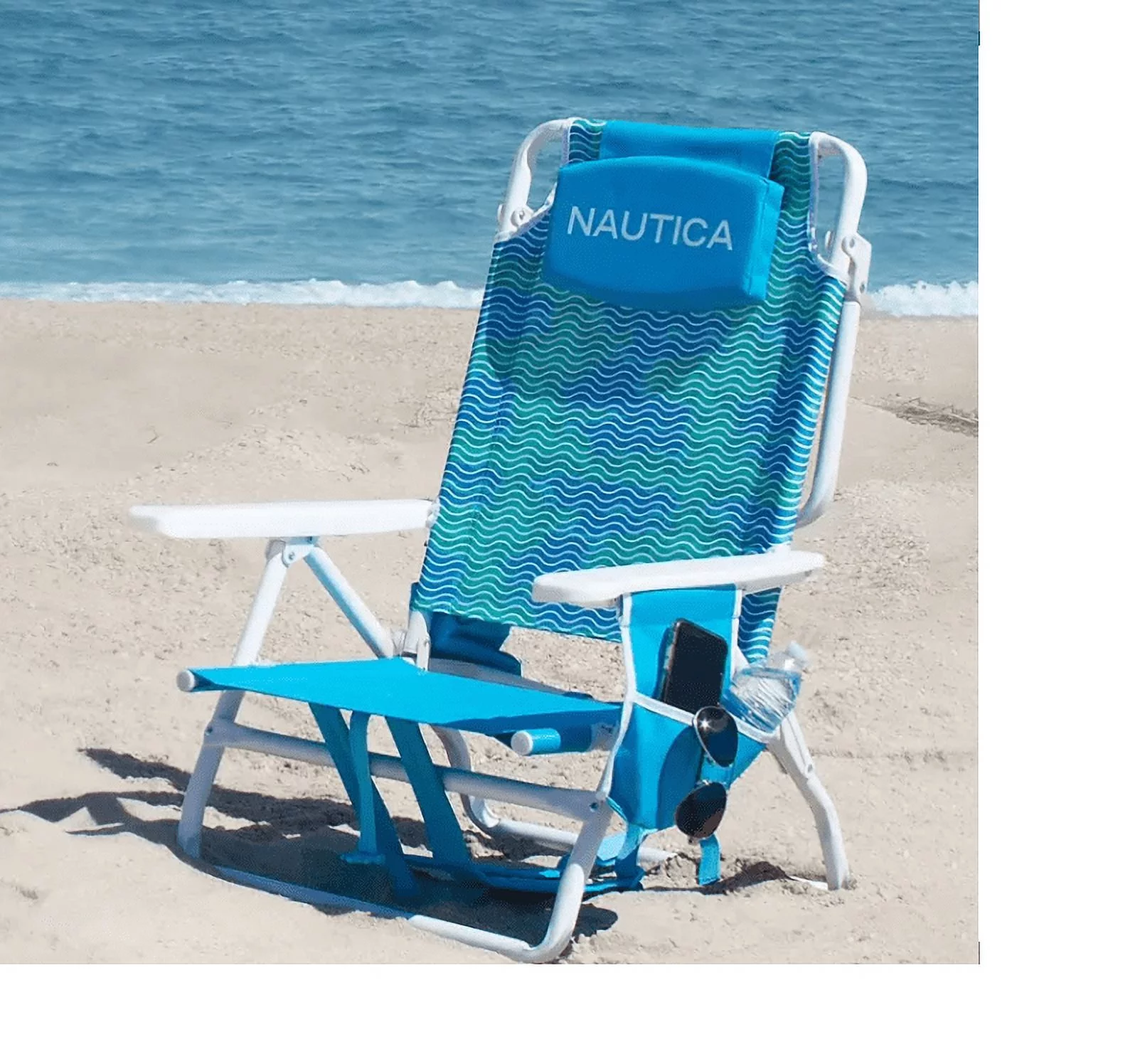 Nautica 5-Position Lay Flat Portable Beach Backpack Chair (Bayside)