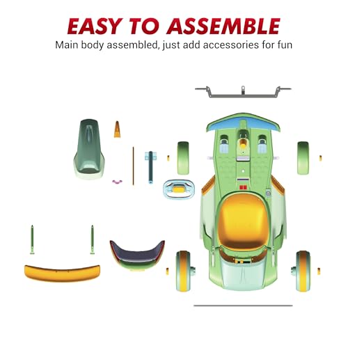 Go Kart, Electric Drift Kart Car with Adjustable Seat, 24V 7Ah Outdoor Ride On Toy, 2 * 200W Motor, 8.1 MPH, LED Lights, Toy Race Car for Kids 6-12 Years Old