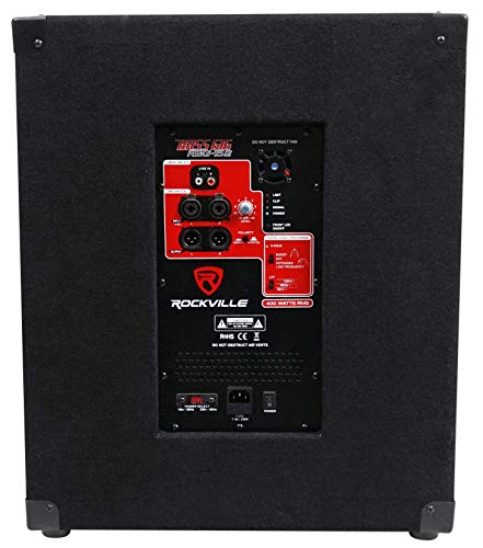 Rockville RBG15S 1600w Active Powered PA Subwoofer w/DSP + Limiter Pro/DJ, 15 inch, Black