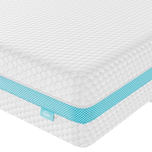 TeQsli Crib Mattress, Dual-Sided Memory Foam Toddler Mattress with Breathable Washable Cover, Standard Size Baby Mattresses for Crib: 52 x 27.6 x 6 Inch